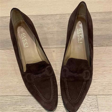 gucci suede loafer heels|Gucci snakeskin loafers.